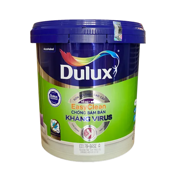 Sơn nội thất Dulux EasyClean Chống Bám Bẩn Kháng Virus - Bóng E017B thùng 15L Sơn nội thất Dulux EasyClean Chống Bám Bẩn Kháng Virus - Bóng E017B thùng 15L